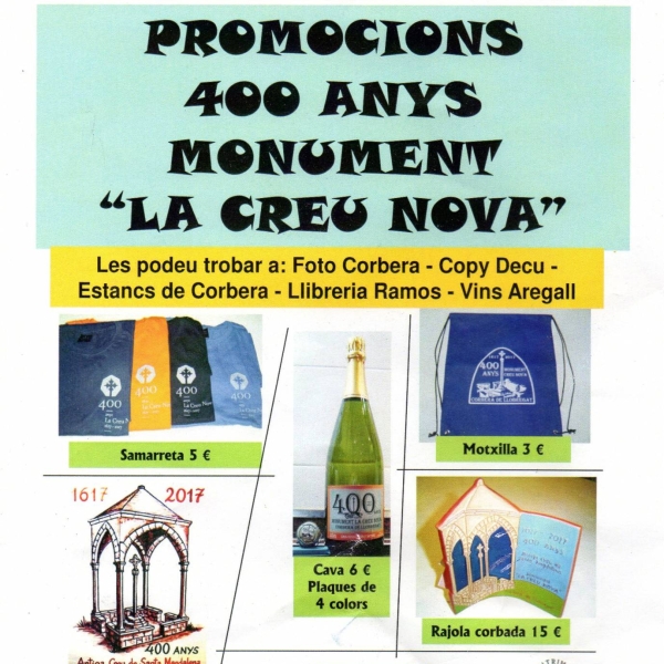 Productes promocionals de l'Associació del Patrimoni Històric i Amics del Monument 