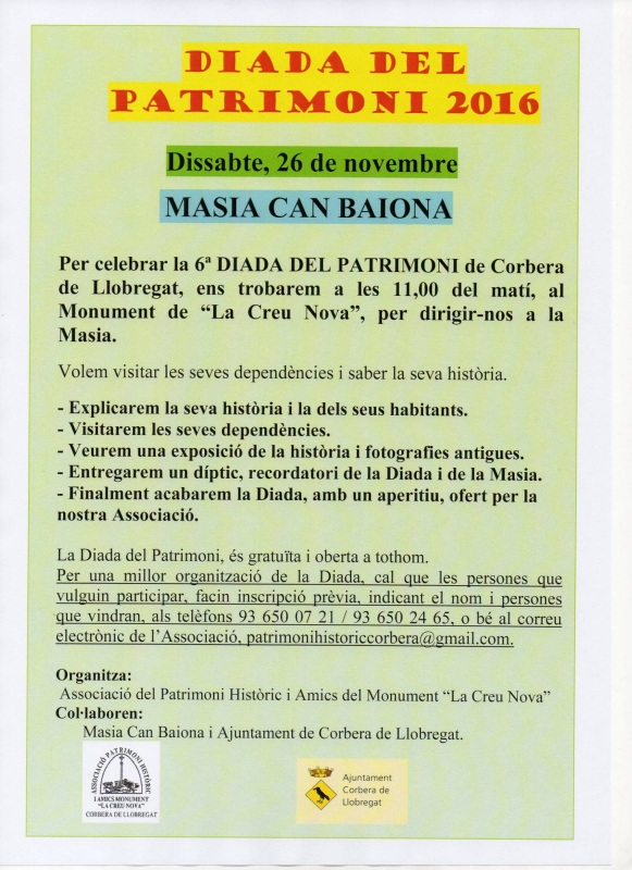 Diada del Patrimoni 2016 - Masia Can Baiona 